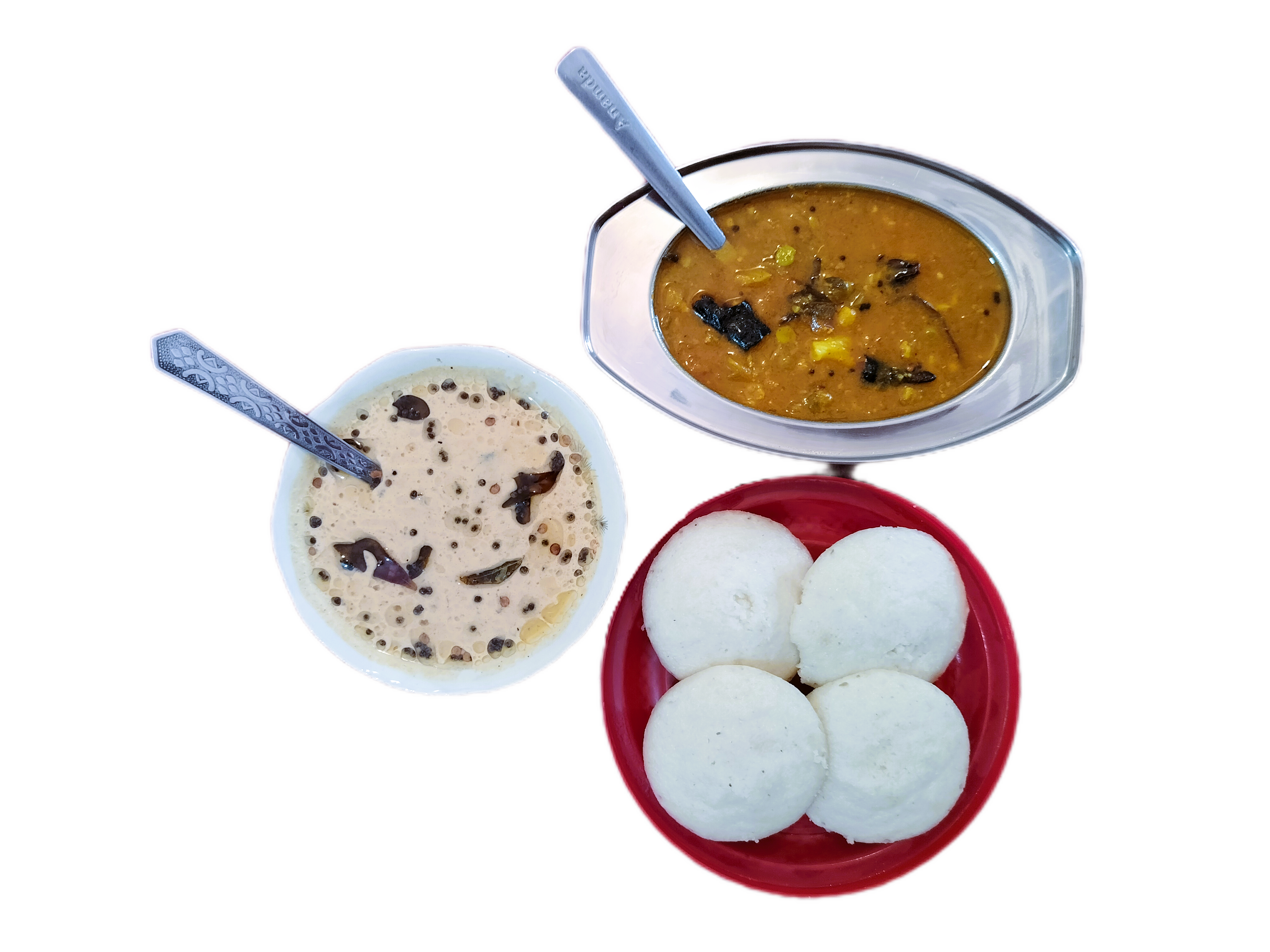 4 IDLI with Sambhar & Peanut Sauce